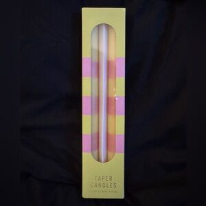 Anthropologie Yellow & Pink Striped Taper Candles, set of 2